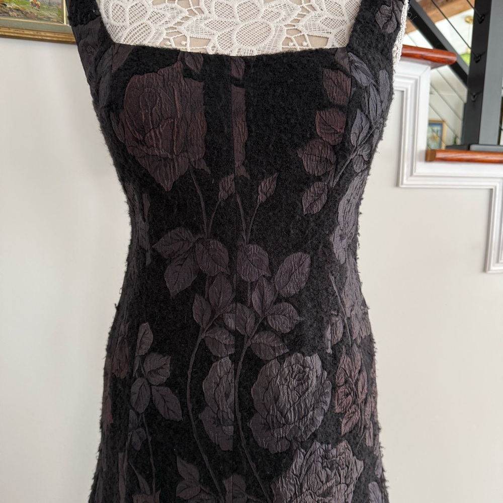 CHARLES CHANG-LIMA Wool & Silk Floral Dress Sz 4 - Picture 2 of 6